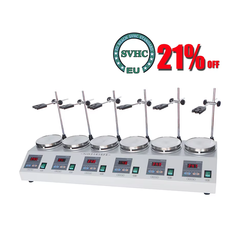 Lab Magnetic Stirrer Hot Plate - 220V 6-kops magnetische verwarmde roerder, multifunctionele