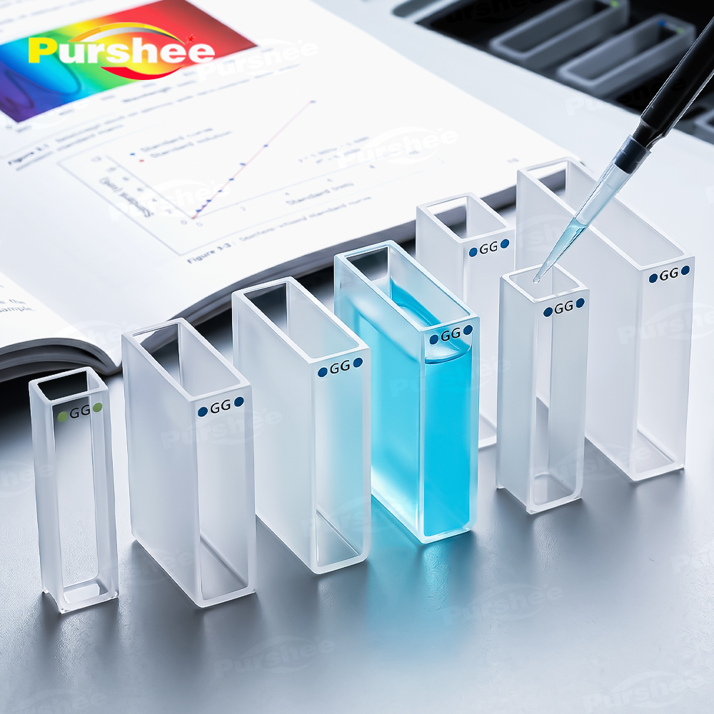 Lab Equipment - 4 stuks glazen cuvetten, verkrijgbaar in