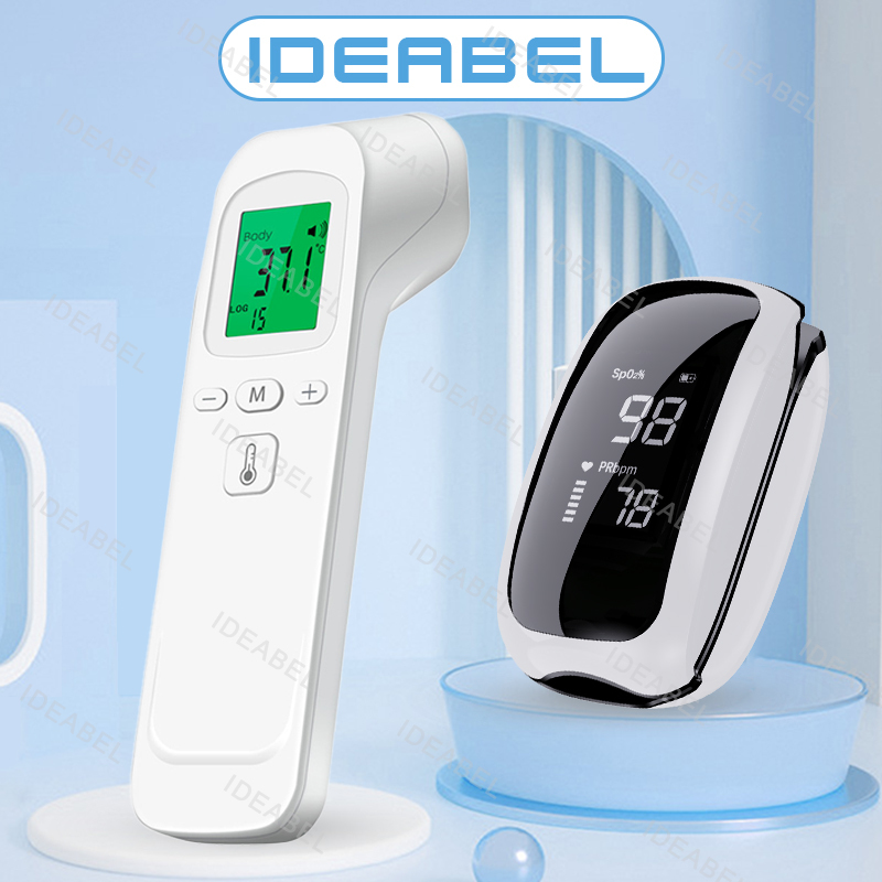 Pulse Oximeter Fingertip Rechargeable - Digitale voorhoofdthermometer Contactloze infrarood medische thermometer