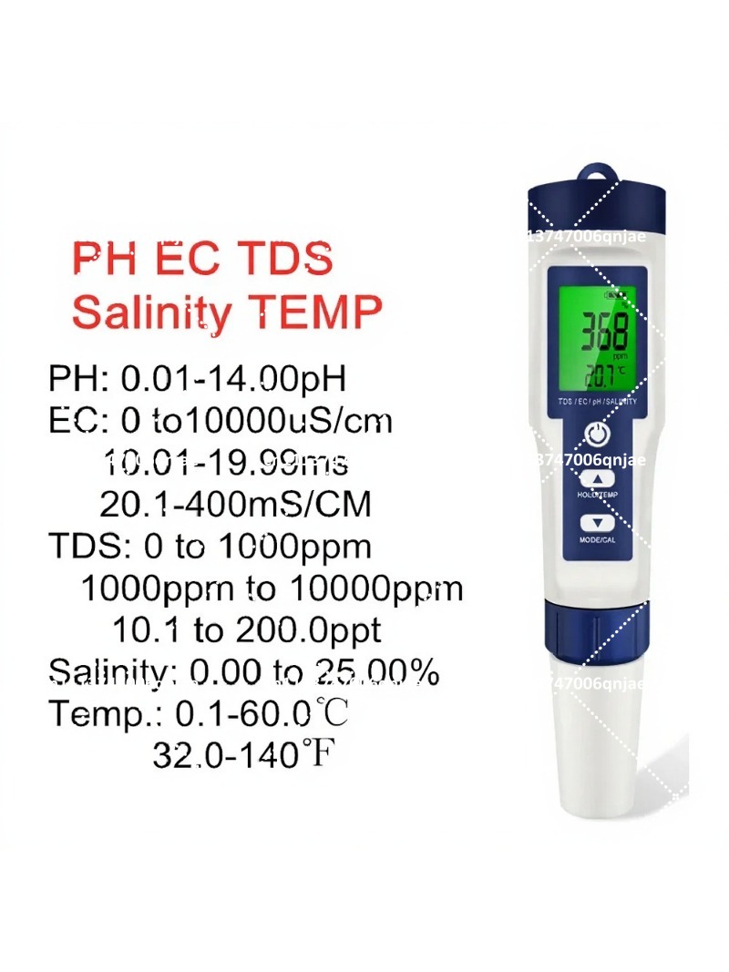 5-in-1 digitale waterkwaliteit - Ph Meter Digital Water Tester recensie en prijs